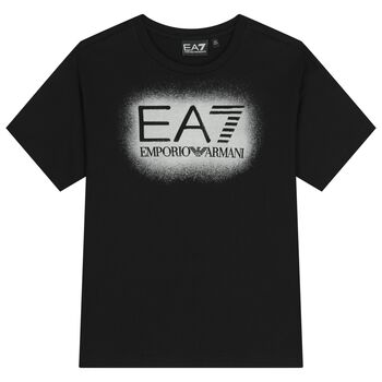 Girls Black & Silver Logo T-Shirt