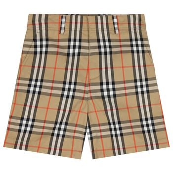 شورت باللون بيج مربعة للأولاد