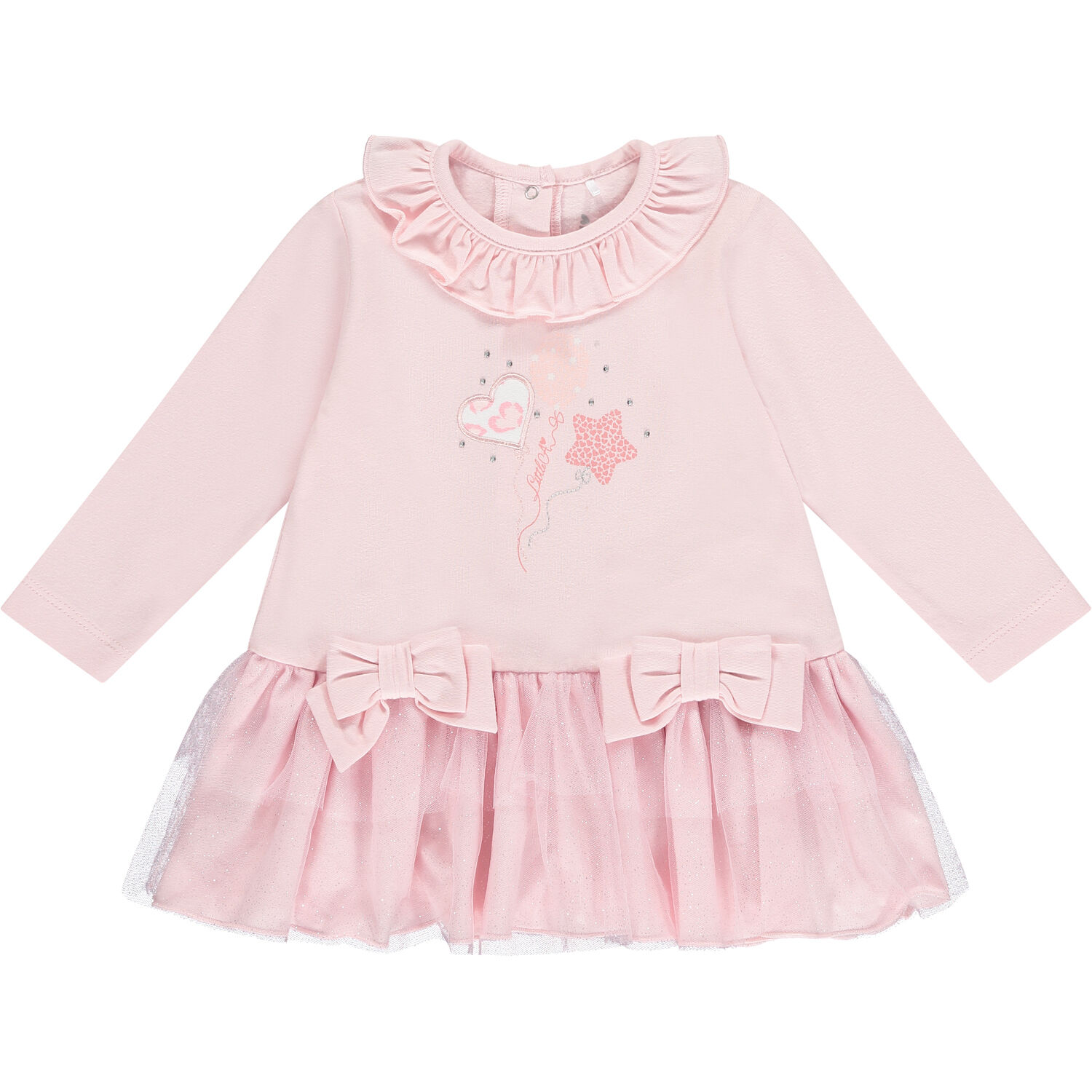 Baby Girls Pink Ruffled Dress, 1, hi-res image number null