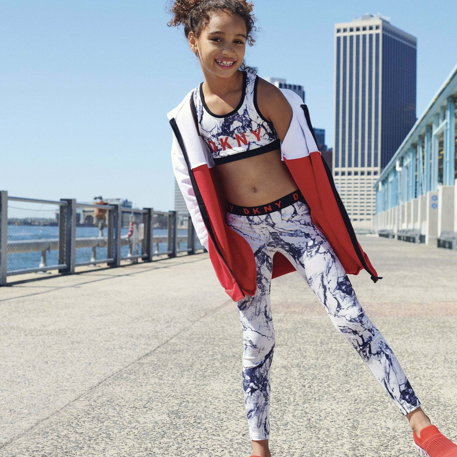 Girls Black & White Logo Top, 1, hi-res image number null