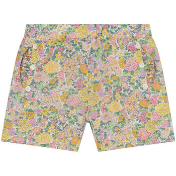 Younger Girls Yellow Floral Shorts