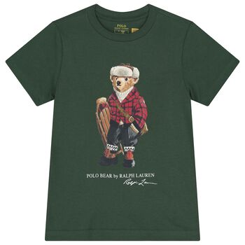 Boys Green Polo Bear T-Shirt