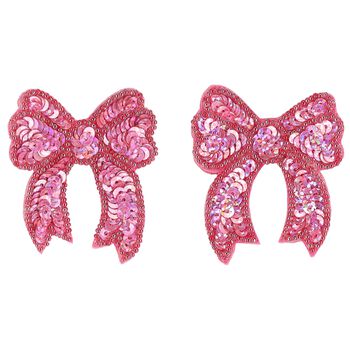 Konges Sløjd Girls Pink Bow Sequin Hairclips ( 2-Pack ), 1 Girls Pink Bow Sequin Hairclips ( 2-Pack )
