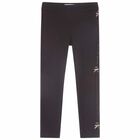Girls Black Logo Leggings, 1, hi-res