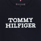 توب أولاد بأكمام بالشعار باللون الكحلى, 1, hi-res