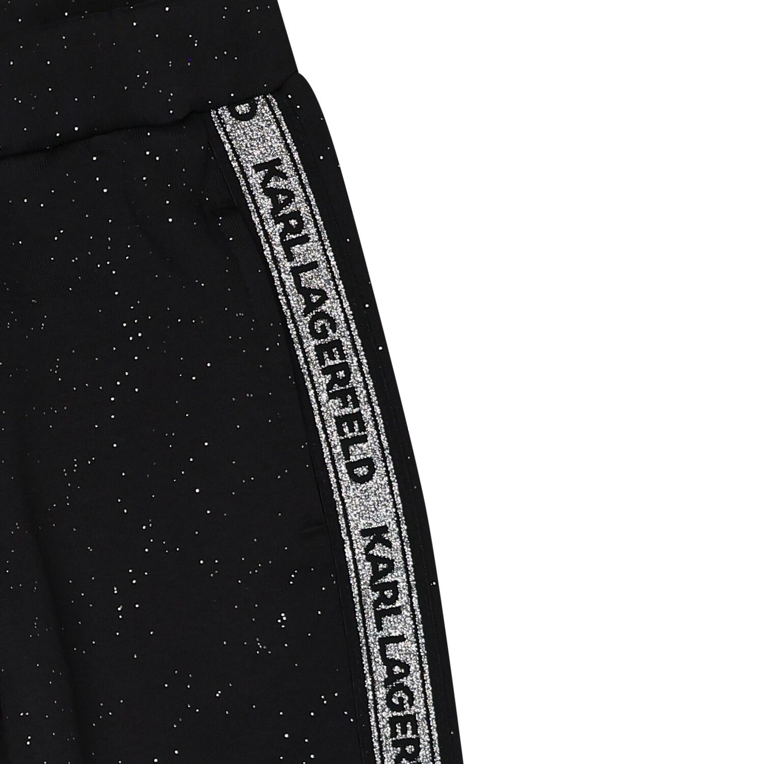 Girls Black Glittery Joggers, 1, hi-res