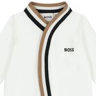 Baby Boys White Logo Babygrow Gift Set, 1, hi-res