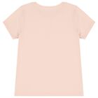 Girls Pink Glittery Heart Logo T-Shirt, 1, hi-res