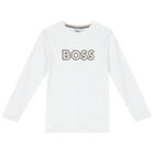 تيشيرت بالشعار باللون الابيض للأولاد, 1, hi-res