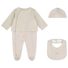 Beige Logo Babygrow Gift Set, 1, hi-res