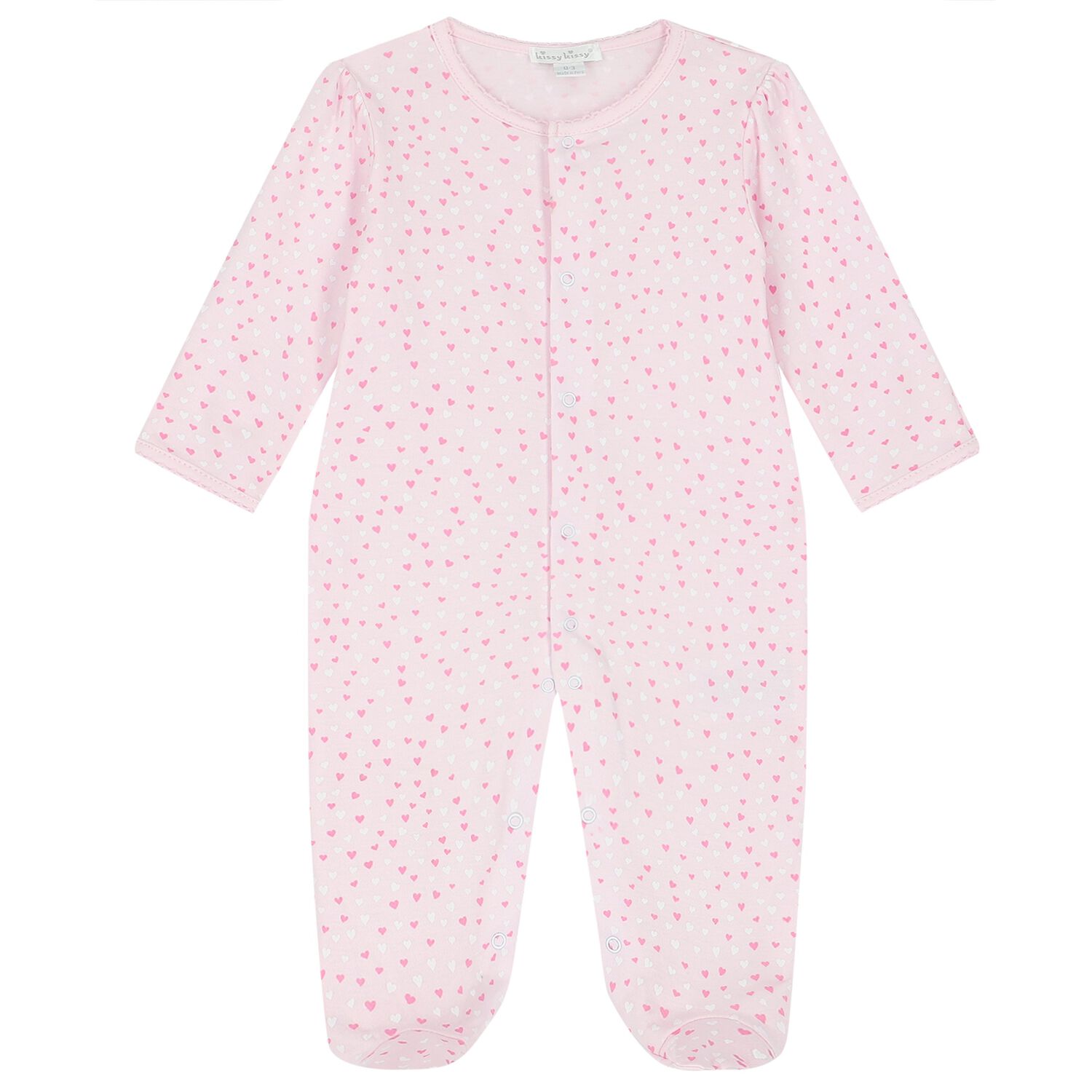 Baby Girls Pink Hearts Babygrow, 1, hi-res image number null