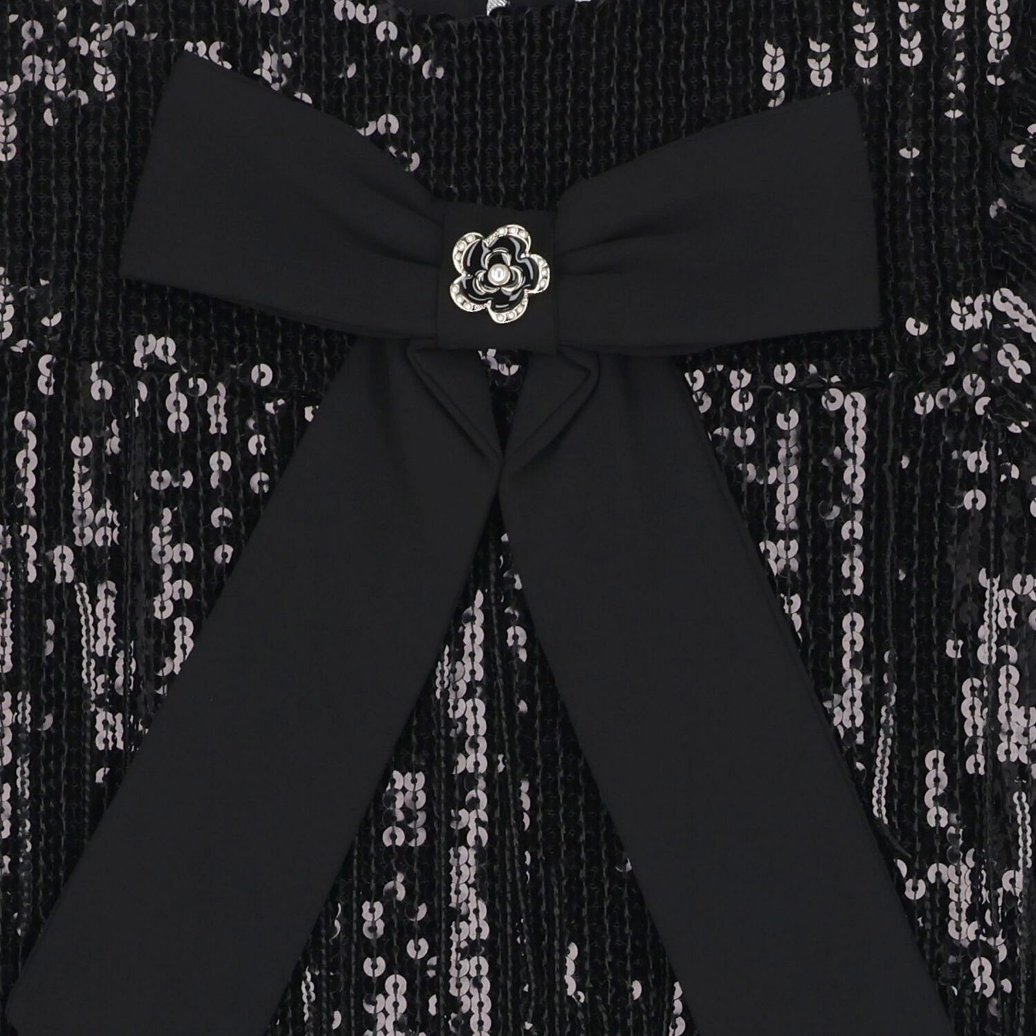 Girls Black Sequin Dress, 1, hi-res
