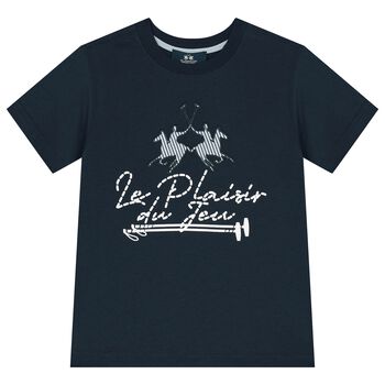 Boys Navy Blue Logo T-Shirt