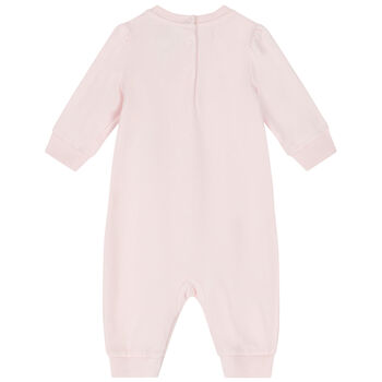 Baby Girls Pink Polo Bear Romper