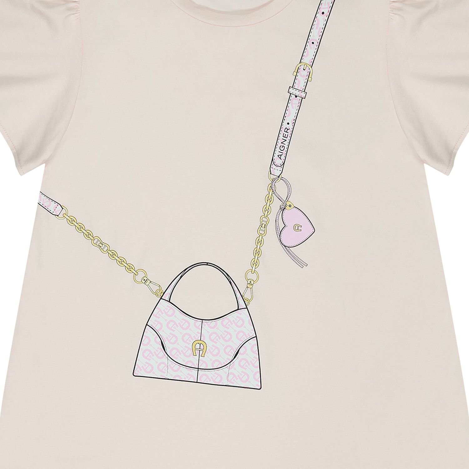 Girls Pink Bag Logo Dress, 2, hi-res