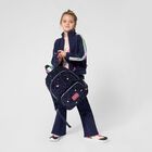 Girls Navy Blue Embellished Backpack ( 35cm ), 1, hi-res