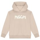 Beige Logo Hooded Top, 2, hi-res