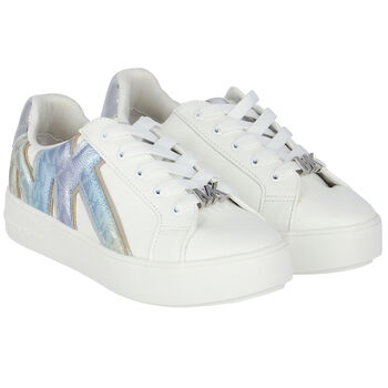 Girls White Logo Trainers