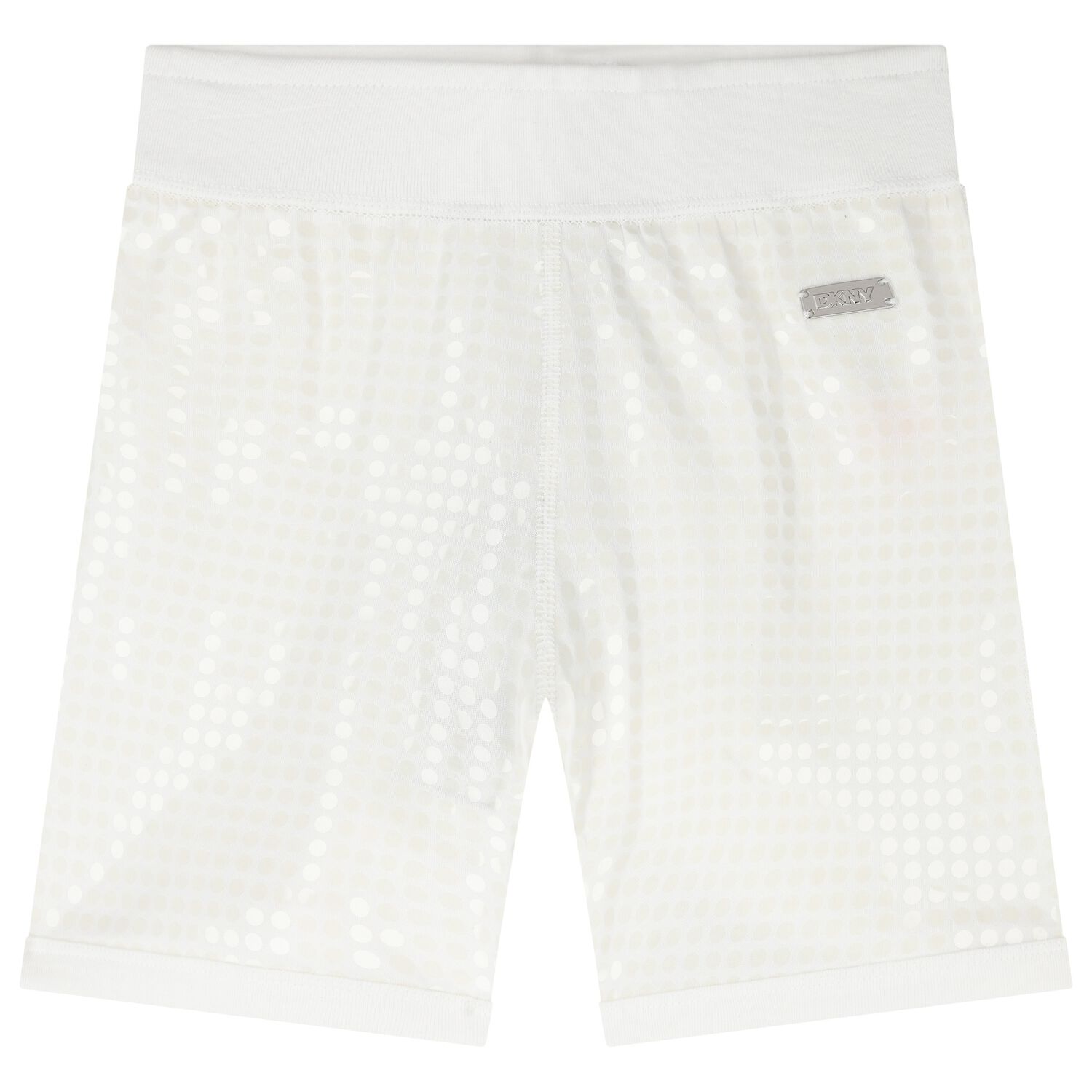 Girls White Logo Sequin Shorts, 1, hi-res image number null