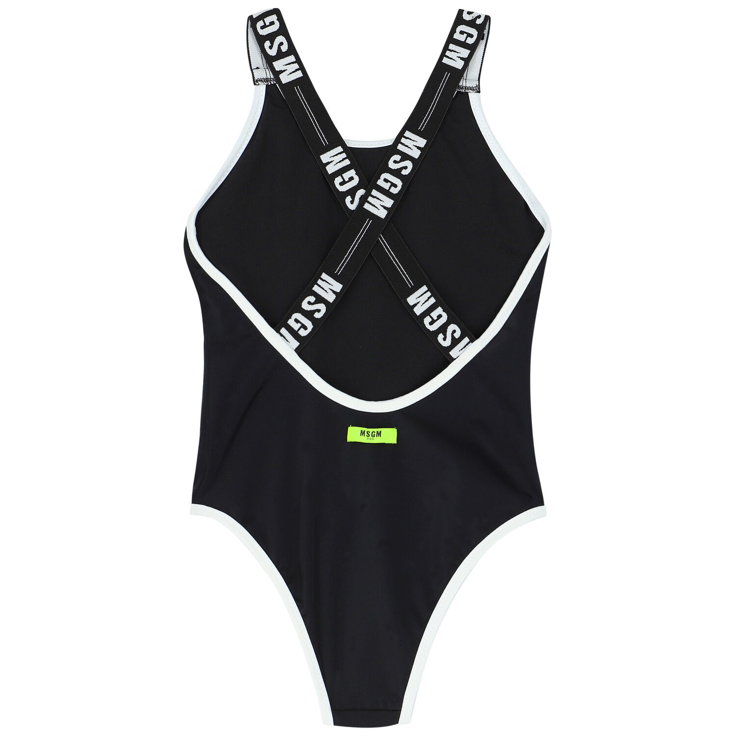 Girls Black Logo Swimsuit, 1, hi-res