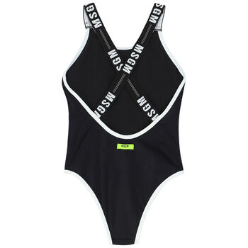 Girls Black Logo Swimsuit