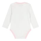 Baby Girls Pink & White Teddy Bear Logo Bodysuit Set, 1, hi-res