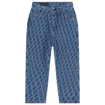 Boys Blue Denim Logo Jeans