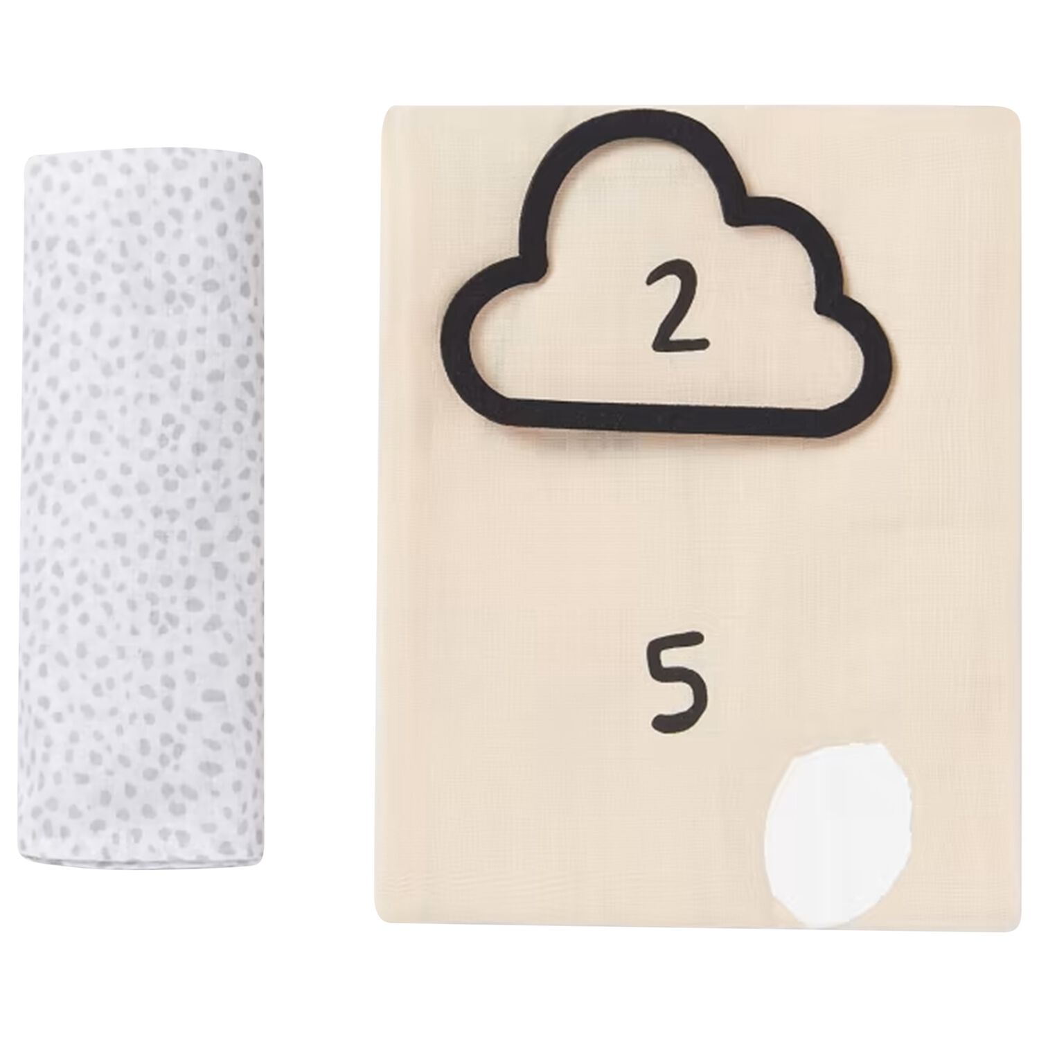 قماطات موسلين باللون الأبيض والبيج (عبوة من قطعتين), 1, hi-res