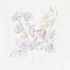 تي شيرت بنات  بطبعة بالزهور باللون العاجي, 1, hi-res