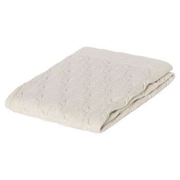 Beige Knitted Baby Blanket