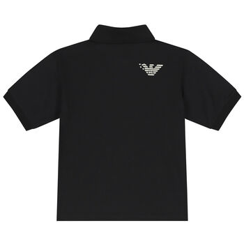 Boys Black Logo Polo Shirt