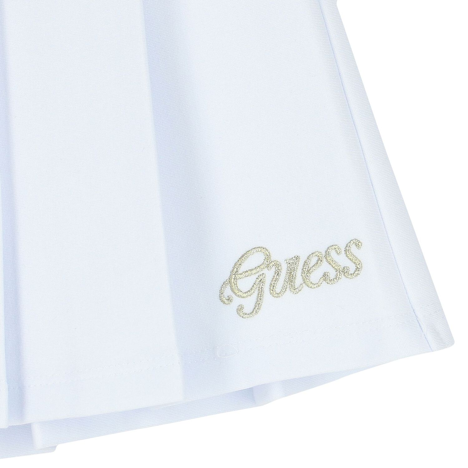 Girls White Logo Pleated Skirt, 1, hi-res image number null