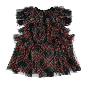Baby Girls Green & Red Tartan Tulle Etta Dress