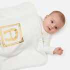 Ivory & Gold Logo Baby Blanket, 1, hi-res
