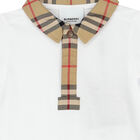 White & Checked Pique Baby Romper, 1, hi-res