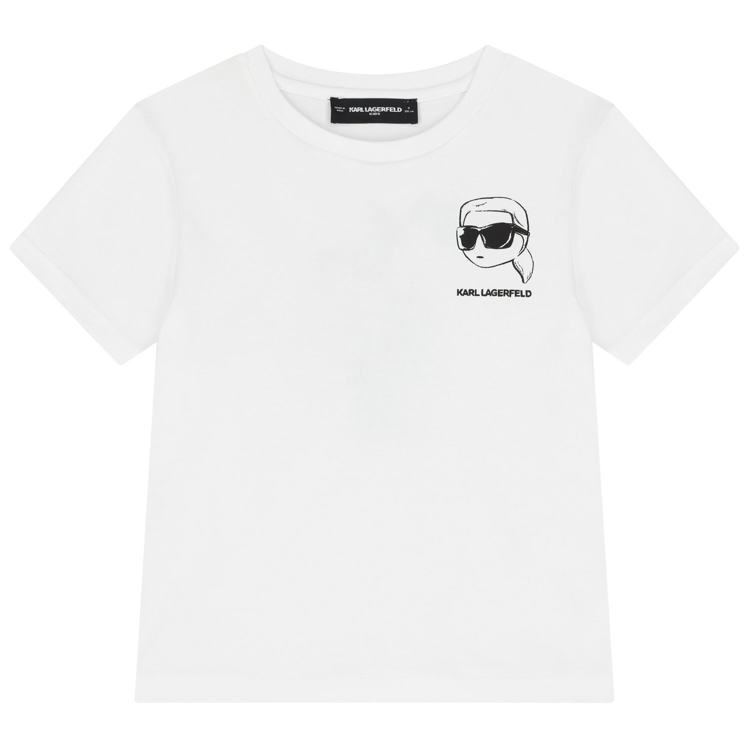 Boys Mini Me White Ikonik Karl Logo T-Shirt, 2, hi-res