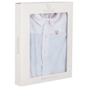 افرول اولاد بطبعه تيدى بير باللون الازرق والابيض , 1 افرول اولاد بطبعه تيدى بير باللون الازرق والابيض