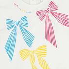 Girls White Bow Striped Shorts Set, 1, hi-res