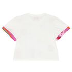 Girls White Cotton Fontane Print T-Shirt, 2, hi-res