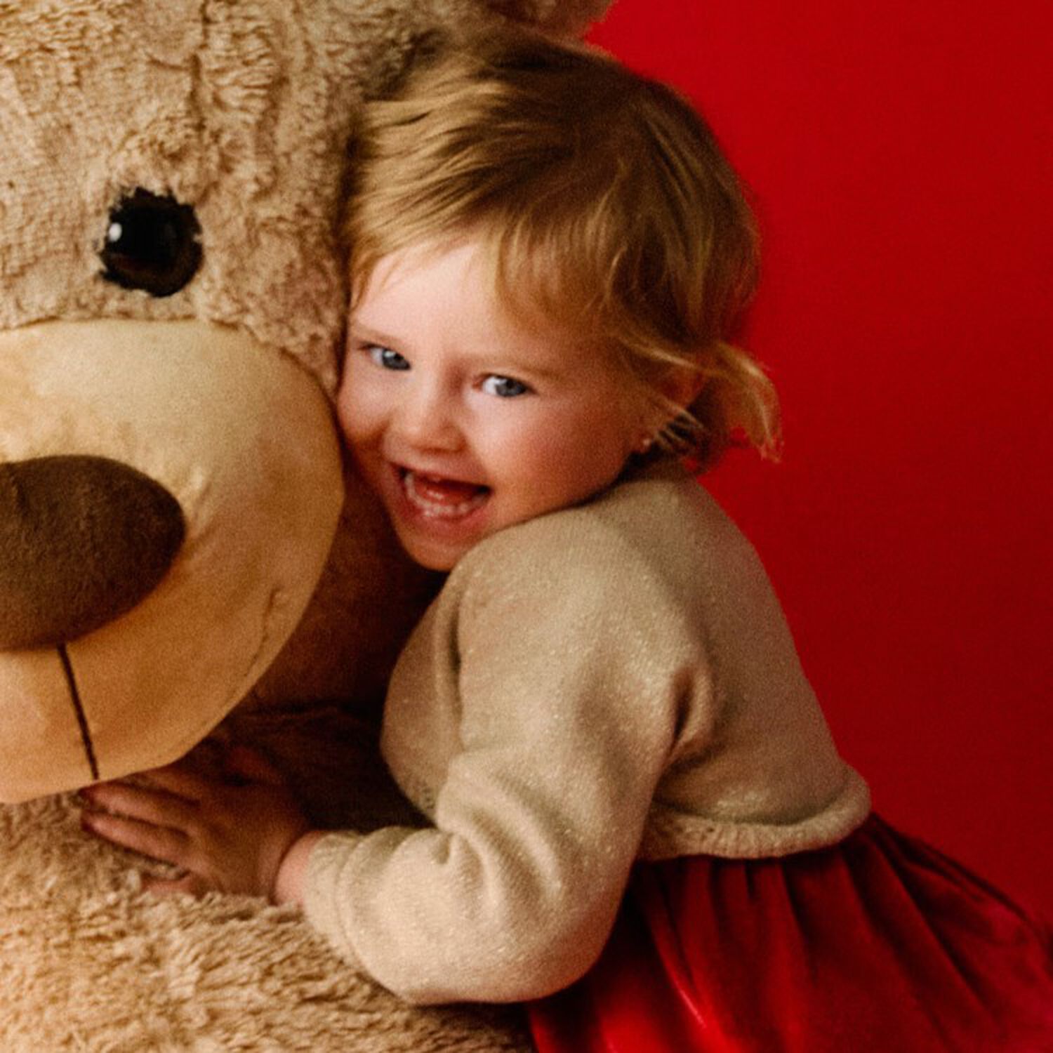 كارديجان محبوك باللون البيج للفتيات الصغيرات, 2, hi-res