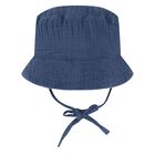 Younger Boys Navy Blue Dungaree & Hat Set (3 Piece) , 2, hi-res