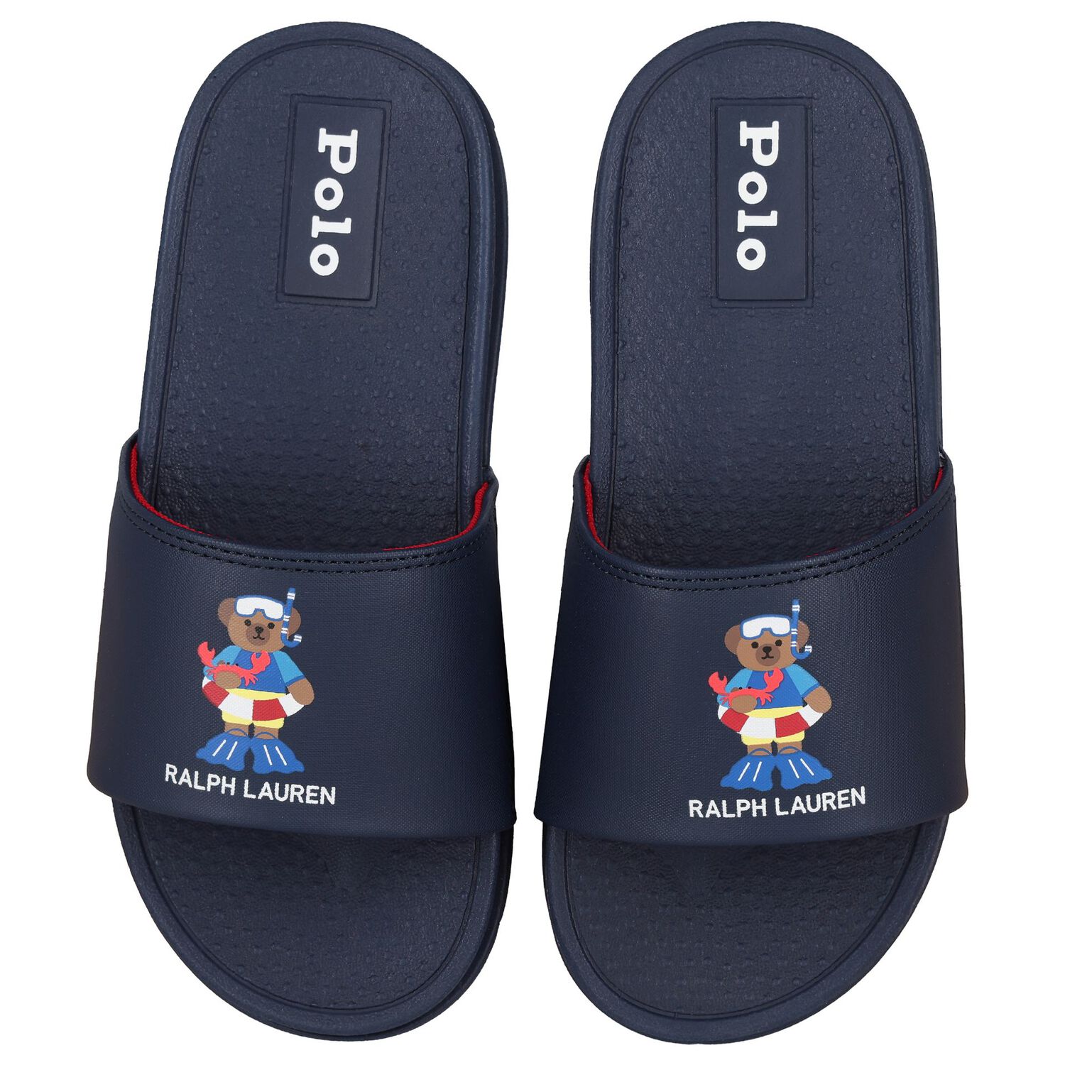 Boys Navy Blue Polo Bear Sliders, 1, hi-res image number null