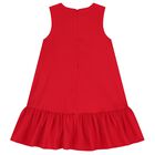 Girls Red Flower Dress, 1, hi-res