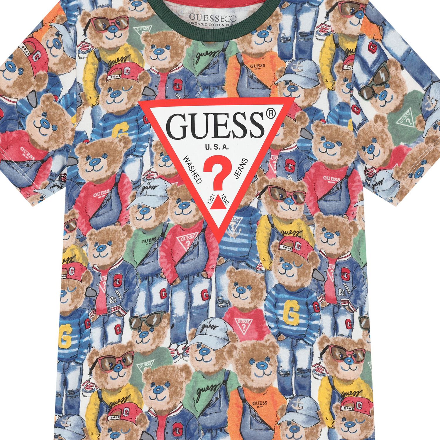 Boys Multi-Coloured Teddy Bear Logo T-Shirt, 2, hi-res image number null