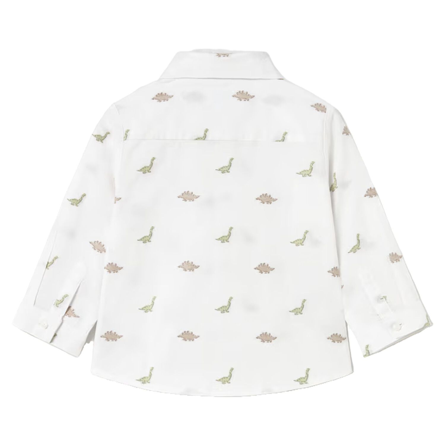 Baby Boys White Dinosaur Shirt, 1, hi-res