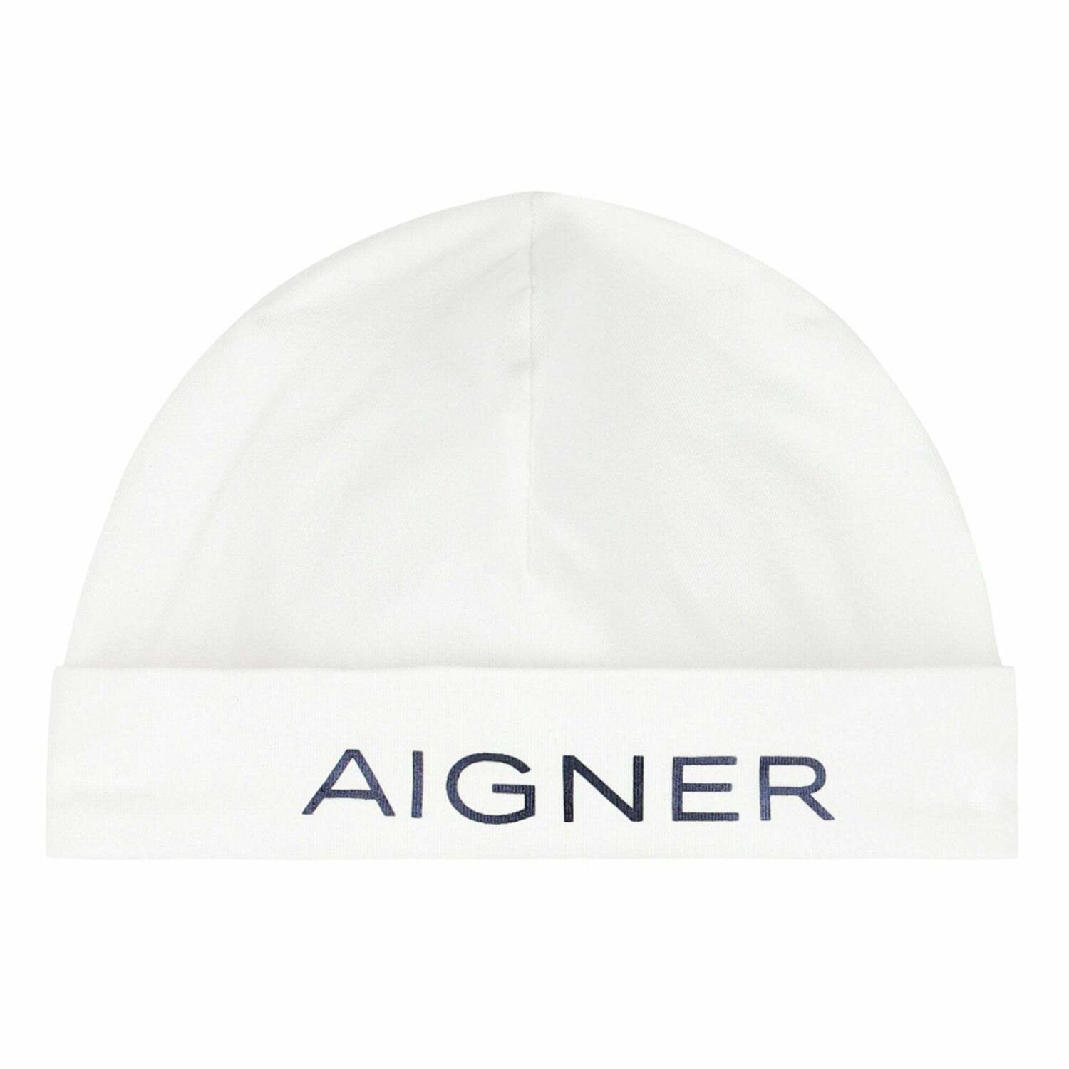 Baby Boys White Logo Hat, 1, hi-res