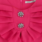 فستان ساتان مكشكش باللون الوردي, 1, hi-res