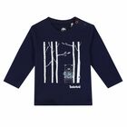 Younger Boys Navy Long Sleeve Top, 2, hi-res