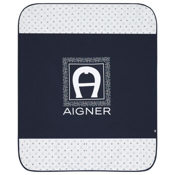 Baby Boys Navy Blue Logo Blanket