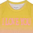 Girls Yellow & Pink Printed Sleeveless Top, 1, hi-res